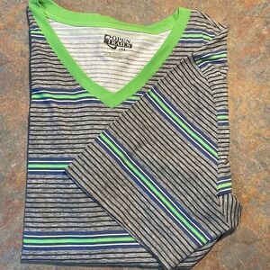 Open Trails 2XL Striped VNeck T-shirt NWOT